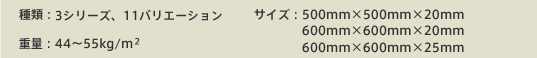 種類・サイズ・重量